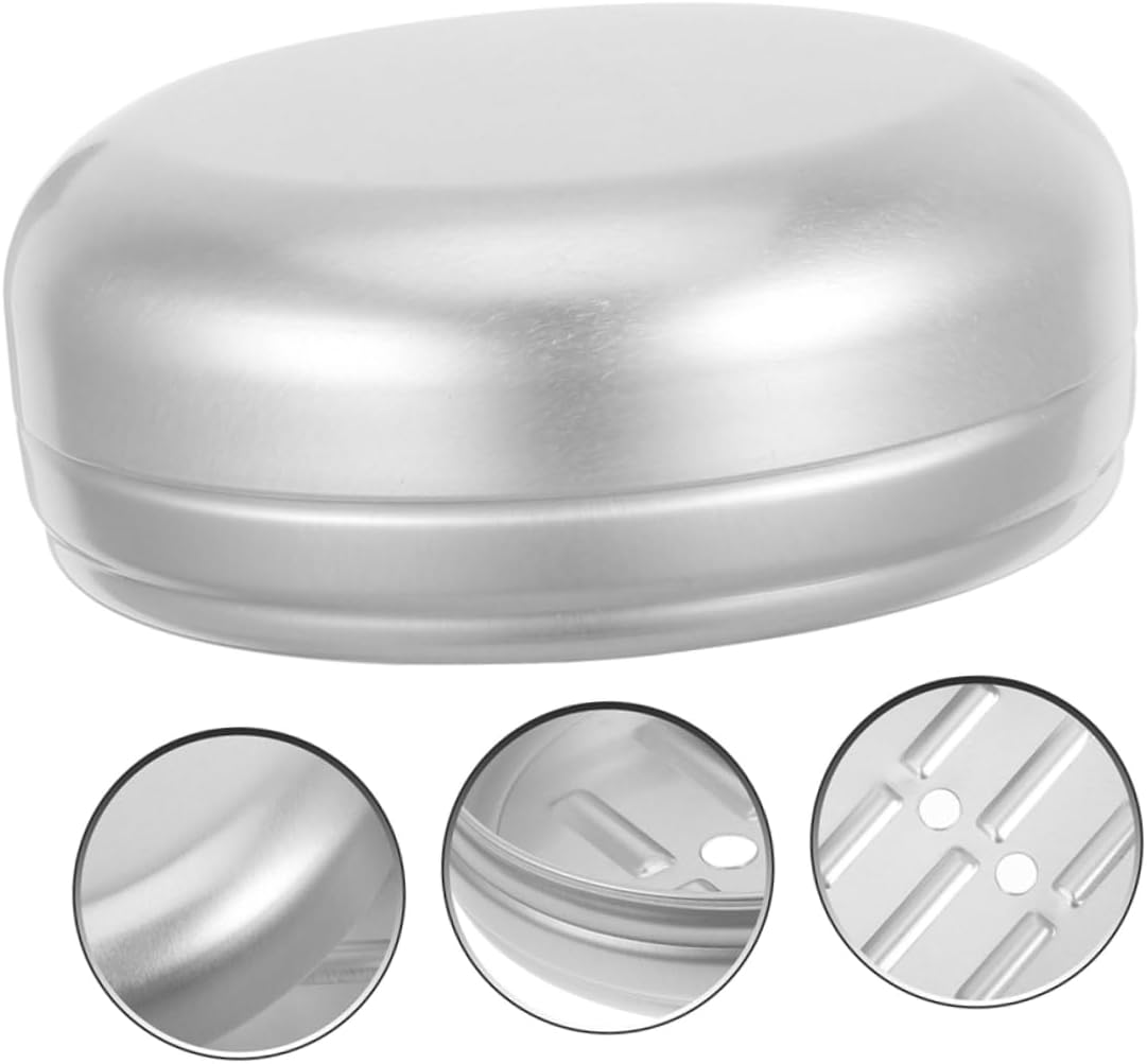 Zerodeko Round Soap Case Aluminum Soap Holder