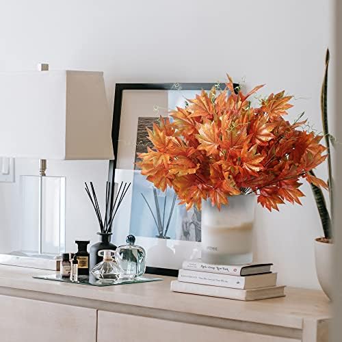 Sggvecsy Artificial Maple Leaf Branches 4 Pcs Fall Decor