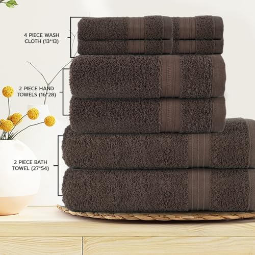 Textila 8-Piece Towel Set - Chocolate Brown 1