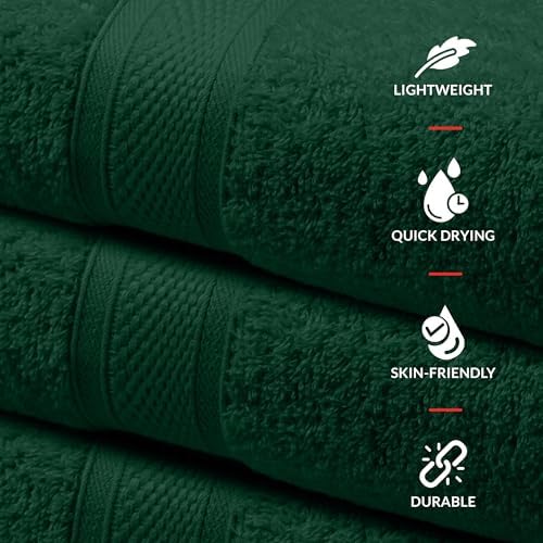 Hunter Green Washcloth Set 12 Pack 12 Inch 100 Cotton