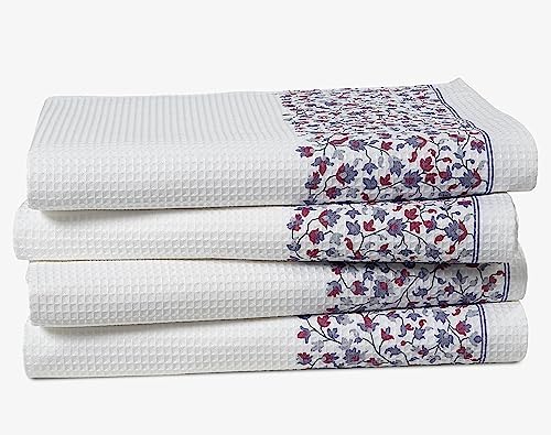 Lane Linen 4-Piece Waffle Towel Set - 28x54 White Bath Towels