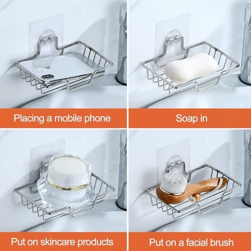 Stainless Steel Soap Dish with Anti-Rust Coating and Anti-Slip Design