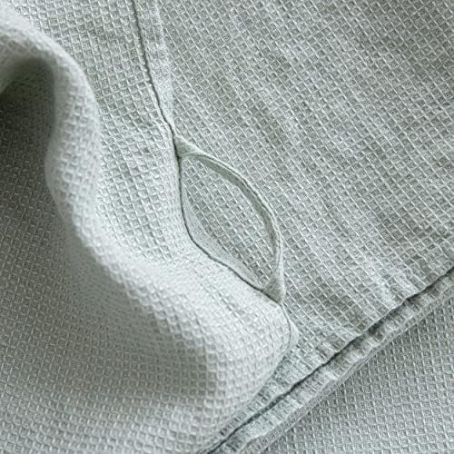 LinenMe Linen Towel Set Waffle Sea Foam 1