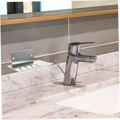 Ciieeo Drainage Soap Dish Wall Mount Holder No-Screw Design Universal Fit