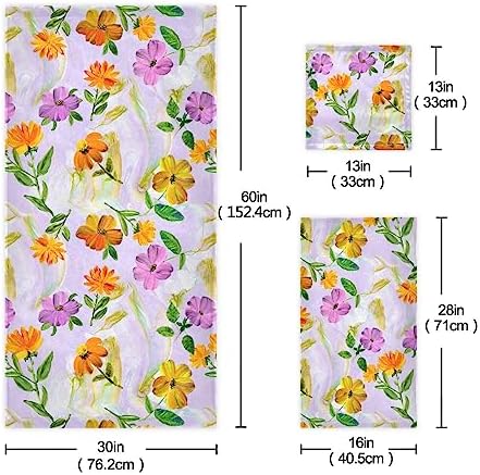 Senya Flower Bath Towels Set of 3 1