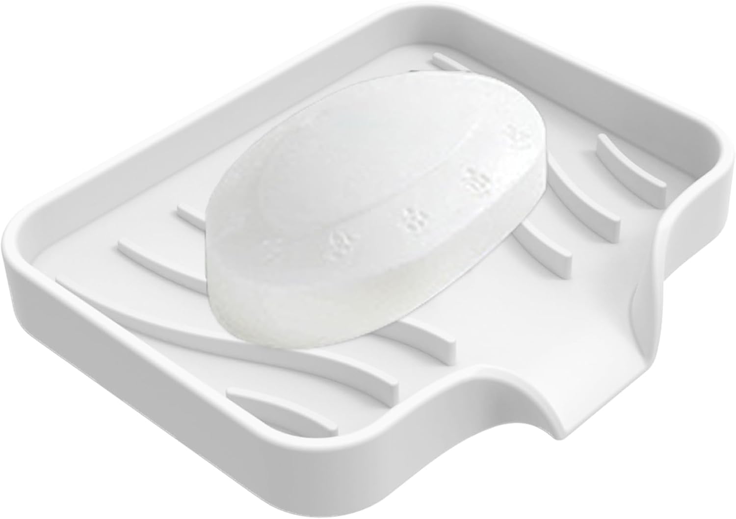 Silicone Soap Box Self Draining Rectangular Holder for Bathroom Kitchen Hotel Home