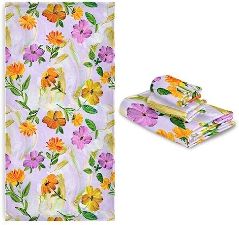 Senya Flower Bath Towels Set of 3 1