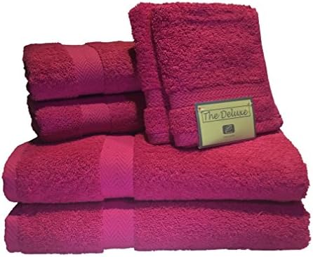 843464 Fuchsia Cotton Terry Bath Towel Set 6Piece