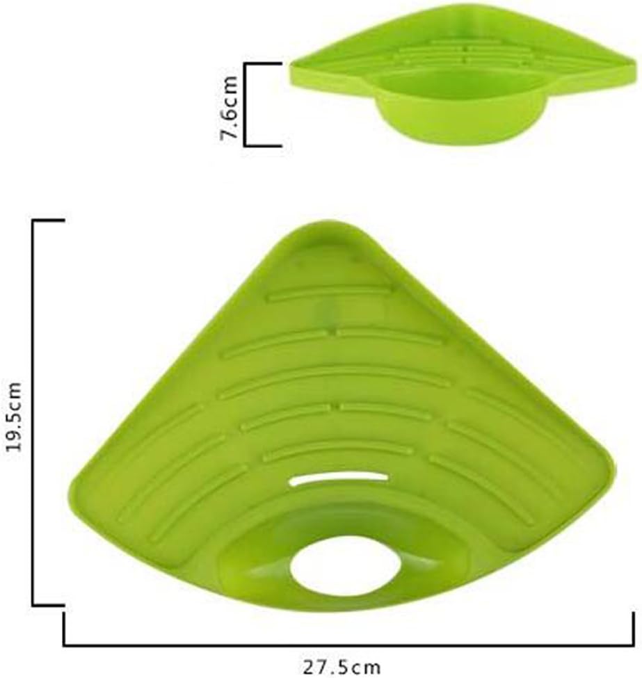 Stainless Steel Dish Cloth Holder with Vacuum Suction Cups Green