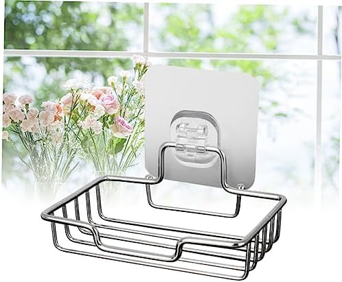 GLEAVI Wall Mount Soap Holder Adhesive Stainless Steel Dish for Bathroom Kitchen