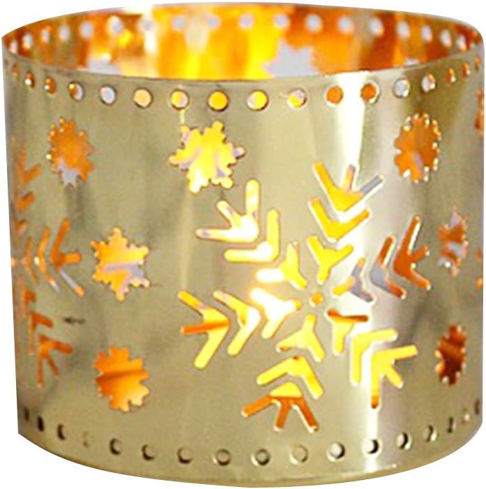 Klun Golden Snowflake Christmas Candle Holder