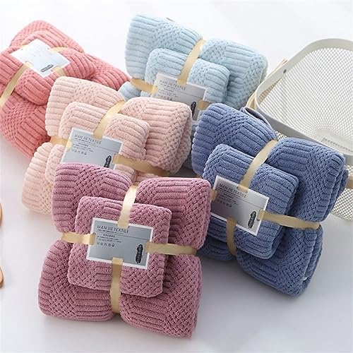 Coral Velvet Bath Towel Set of 6 with Washcloth
