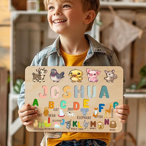 Personalized Wooden Name Puzzles for Toddlers 1-3