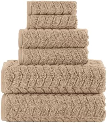Elegant Comfort 6-Piece Turkish Cotton Towel Set - Taupe