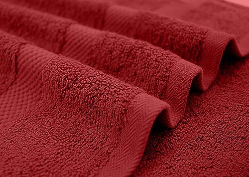 DAN RIVER 100 Cotton Bath Towels 27x54 Red 550 GSM 4-Pack