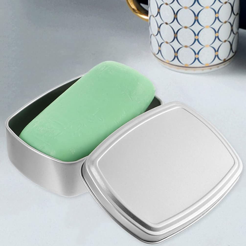 Zerodeko Aluminum Square Soap Dish with Lids 4pcs Set
