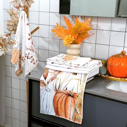 Preboun 3 Pack Autumn Pumpkin Bath Towels Set 1