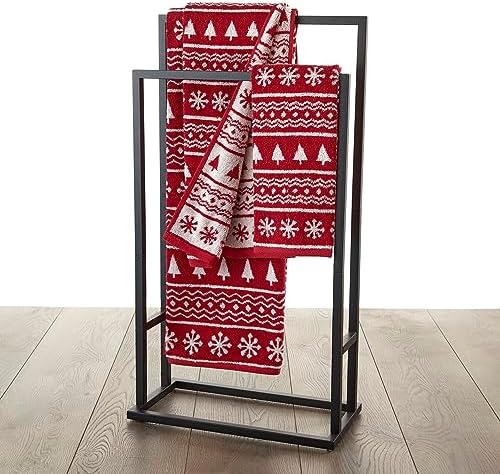 SKL Home Winter Fair Isle Bath Towel Red