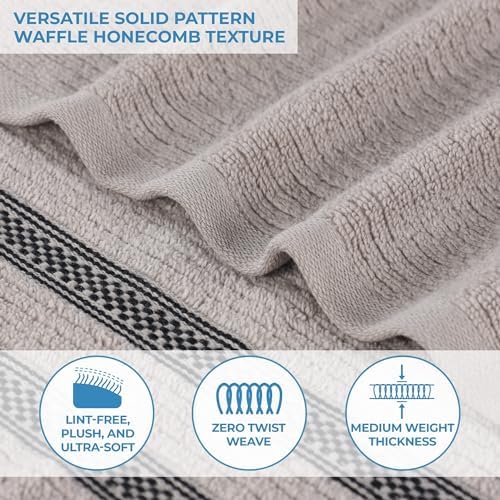 BLUENILEMILLS BNM Zero Twist Cotton Bath Towel Set of 3 Grey