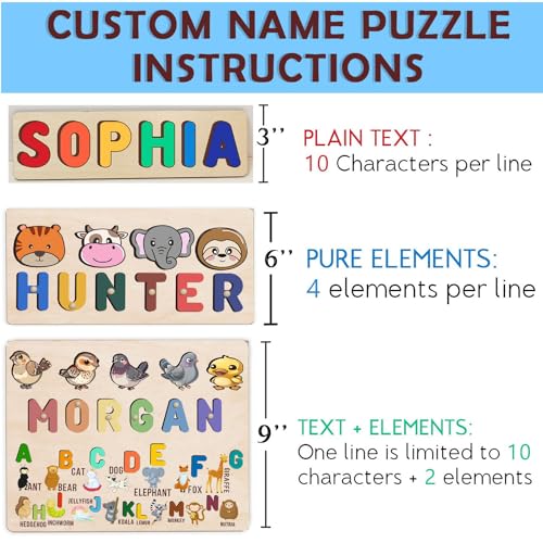 Personalized Wooden Name Puzzle for Kids 1-3 1