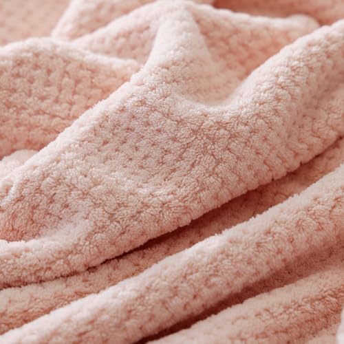 Akzpe 30x60 Inch Large Bath Towel Set 6PCS Microfiber Luxury Towels Pink