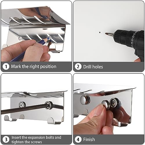 Sumnacon Stainless Steel Soap Dish with Hooks - Silver 1
