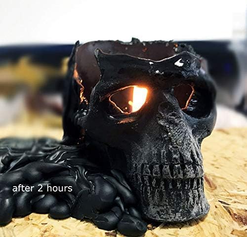 NKlaus 3X Skull Blue Candle Set - Gothic Taper Candles