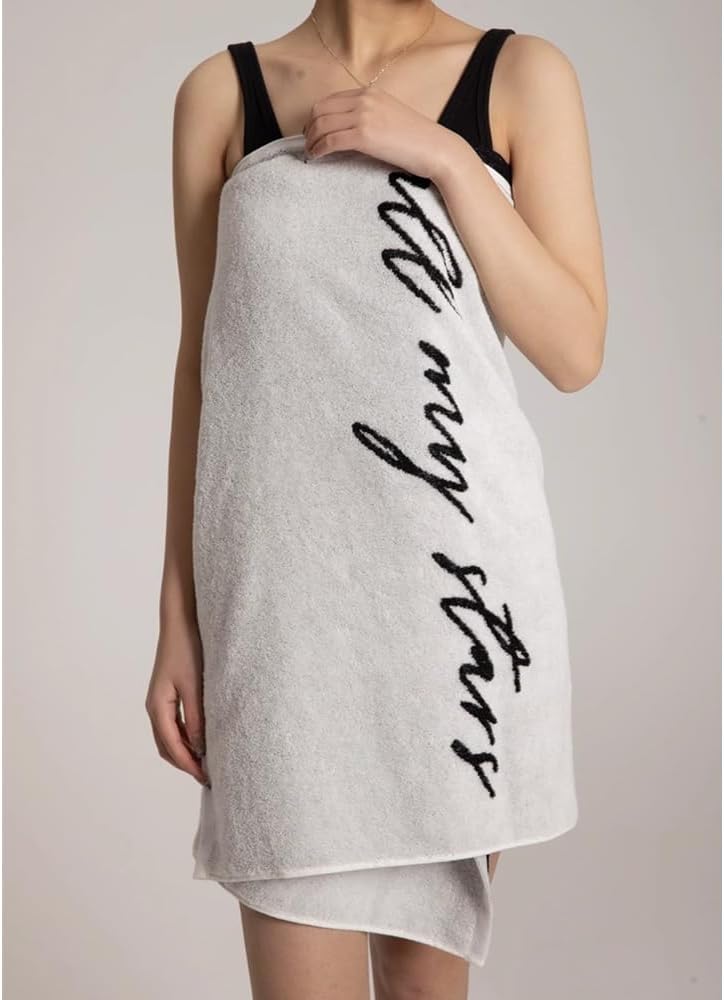 LilRoot Black Letters Bath Towel Set 2 Pack