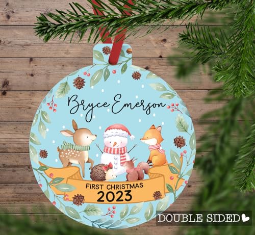 2023 Woodland Animals First Christmas Baby Ornament 1