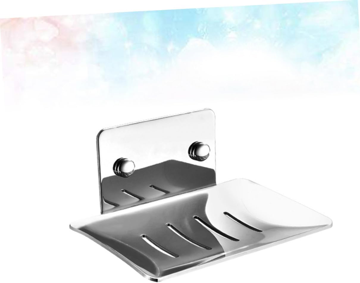 Healifty Modern Stainless Steel Soap Dish Holder for Bathroom Kitchen and Laundry