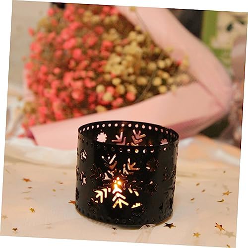 Retro Christmas Decor Iron Candle Holder Snowflake Pen Stand