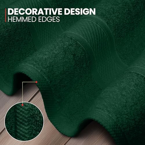 Hunter Green Washcloth Set 12 Pack 12 Inch 100 Cotton