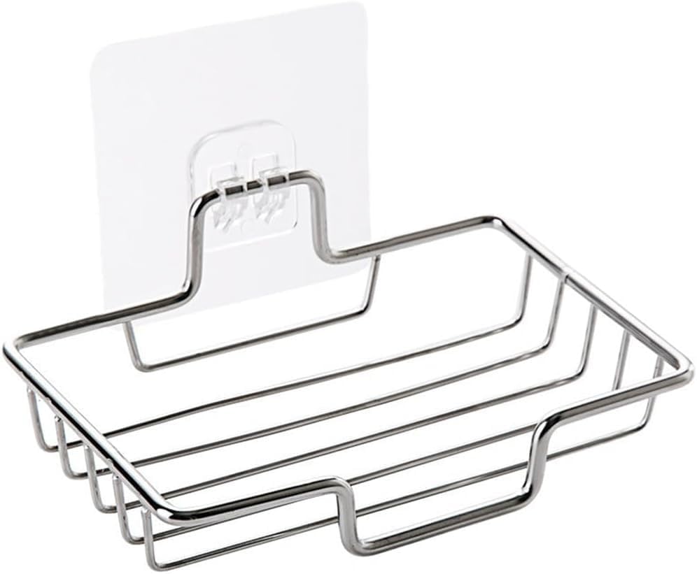 AKOAK 1 Pack Wall-Mounted Soap Dish Holder - Silver