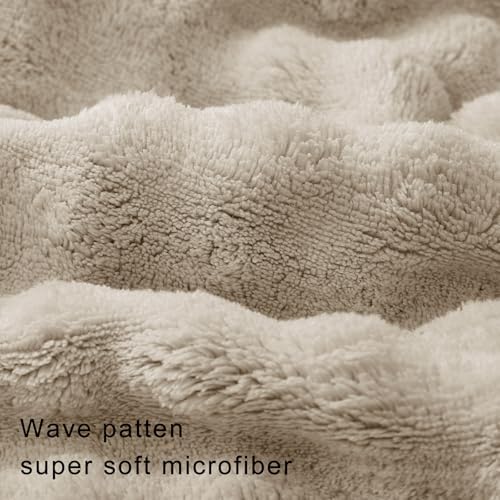 HVMS Oversized Bath Towels 40x80 Inches 6PCS Beige