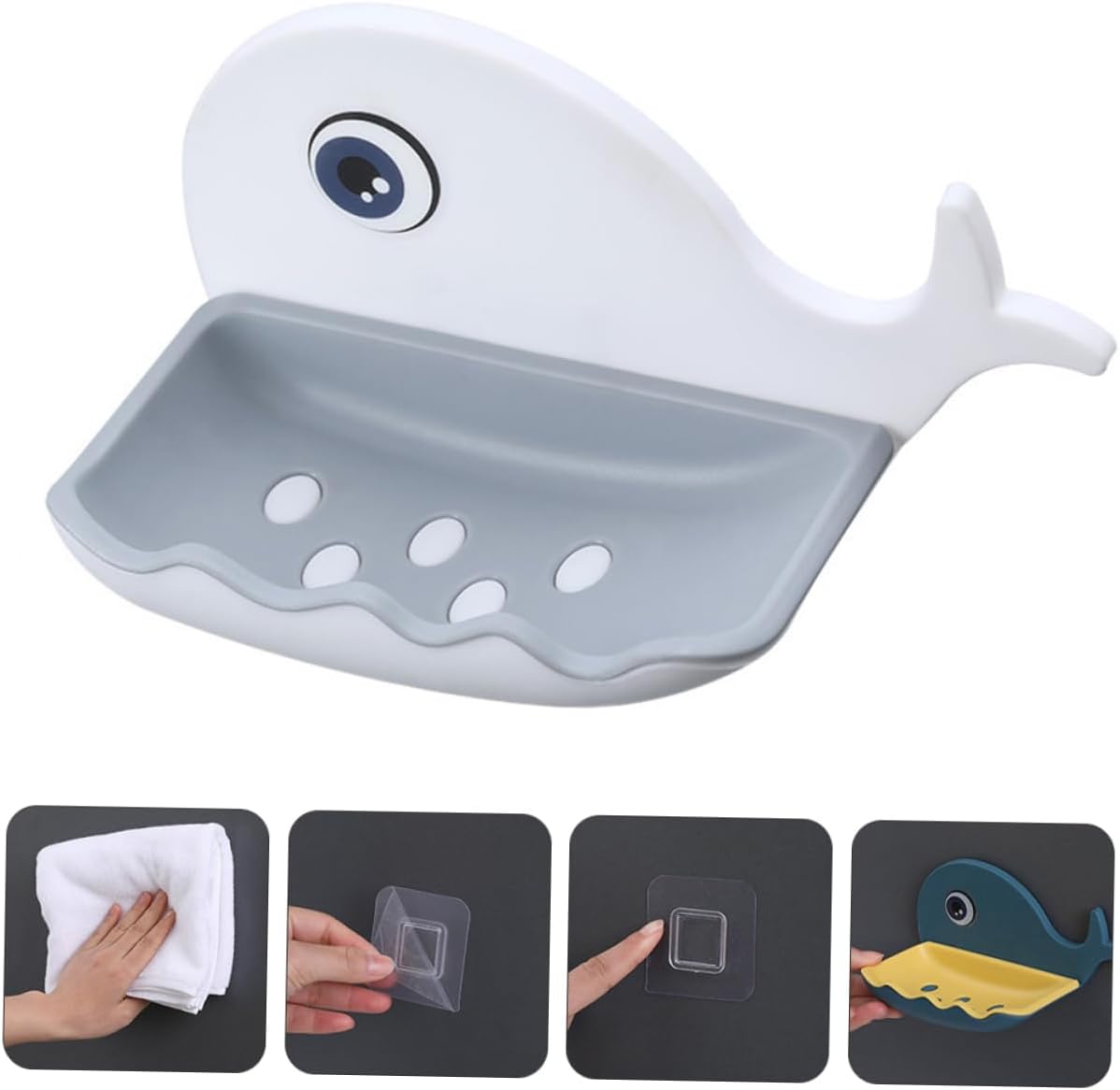 IMIKEYA Whale Shape Soap Holder Wall Mount