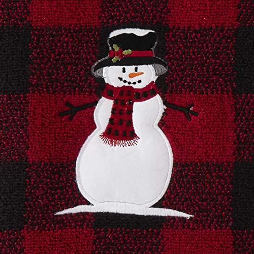 SKL Home Christmas Snowman Bath Towel Red