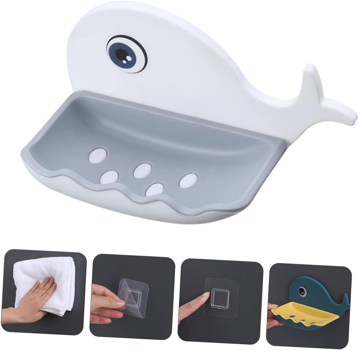 ABOOFAN Whale Shaped Wall Mounted Soap Holder