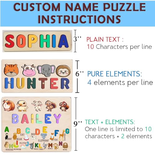 Personalized Wooden Name Puzzle for Kids 1-3 Years 1