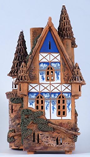Midene Handmade Ceramic Tealight Candle Holder Fantasy Light House