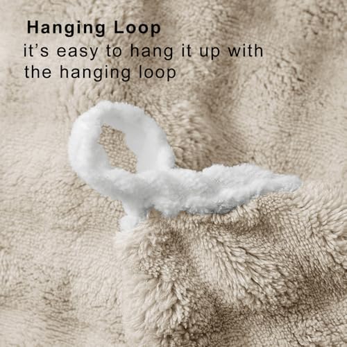 HVMS Oversized Bath Towels 40x80 Inches 6PCS Beige