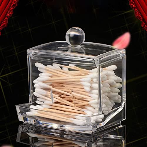 Khakho 2Pcs Clear Cotton Swab Holder with Lid