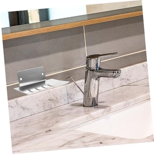 HOLIDYOYO Soap Dish Holder Wall Mount Rustproof Silver for Bathroom 1