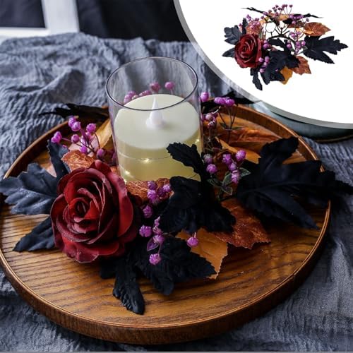 VIVIANYO HD Halloween Candle Wreath Red