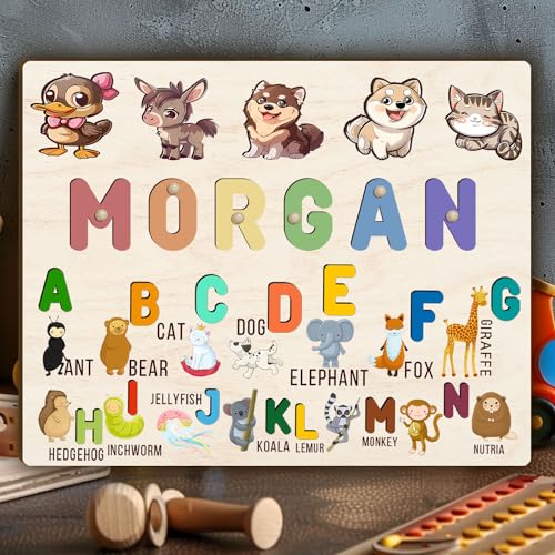 Personalized Wooden Name Puzzle for Toddlers 1-3 1