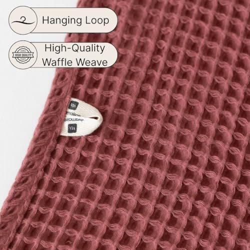 Viva Maison Red Waffle Bath Towel Set of 2