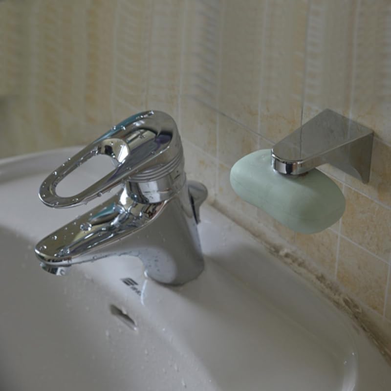 Junfamilee 1Pc Silver Magnetic Soap Holder