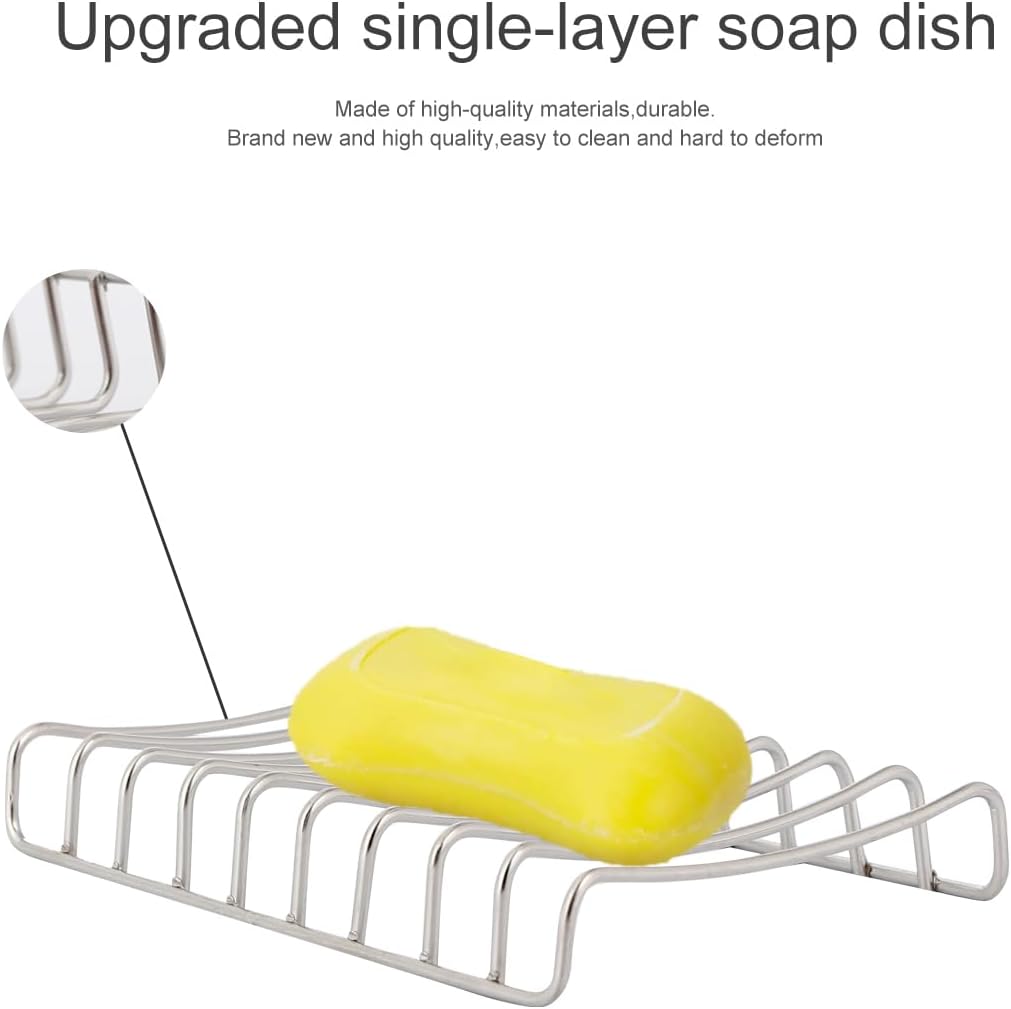Amosfun Stainless Steel Soap Dish with Drain