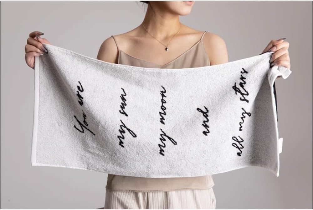 LilRoot Black Letters Bath Towel Set 2 Pack