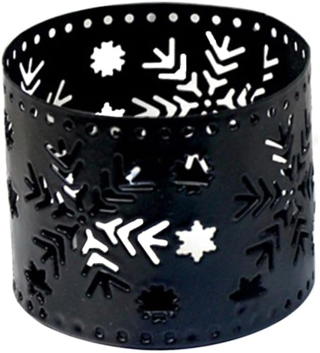 Retro Christmas Decor Iron Candle Holder Snowflake Pen Stand