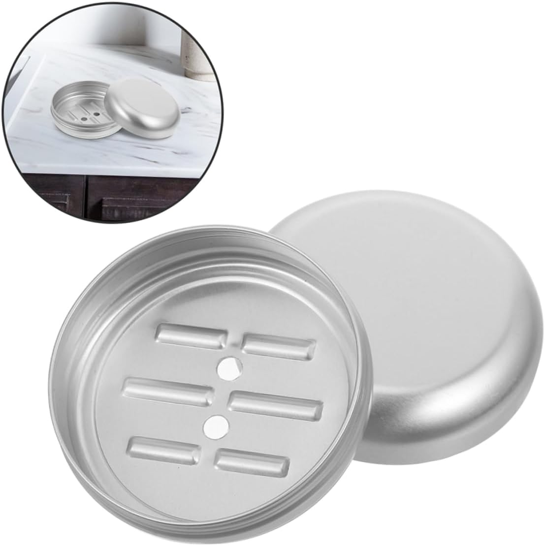 PERSELOSO Travel Aluminum Soap Holder with Drainage 1